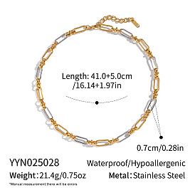 7мм 304 Женские ожерелья из овальной цепи из нержавеющей стали