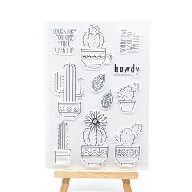 Cactus Clear Silicone Stamps, for DIY Scrapbooking, Photo Album Decorative, Cards Making