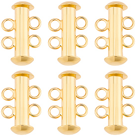 6шт. латунные застежки-слайдеры, колонка, 2 нитей, 4-луночное