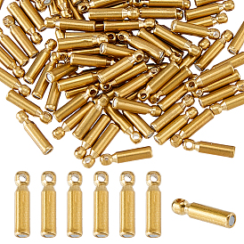 120Pcs Brass & Silicone Brooch Pin Backs, Locking Pin Keeper Clasps, Column, for Brooch Findings