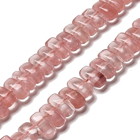 Cherry Quartz Glass Beads Strands, Rectangle