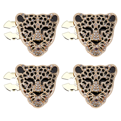 Boutons de manchette en strass alliage, leopard