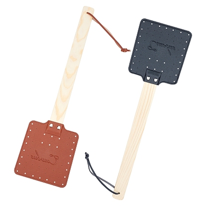 PU Leather Flyswatter, with Cottonwwod Handle