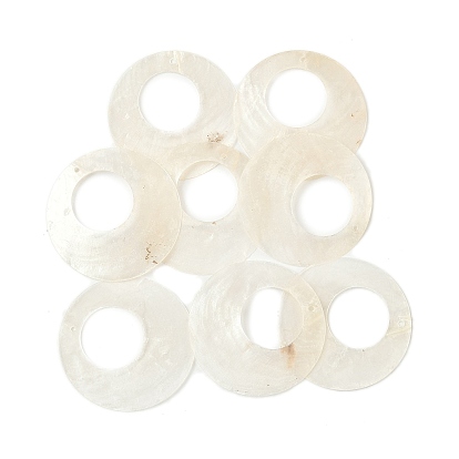 Подвески из натуральных ракушек Capiz, плоские круглые прелести