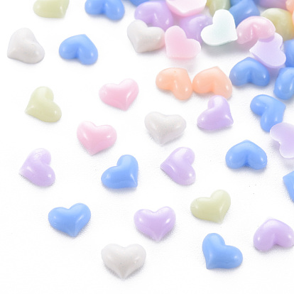 Opaque Resin Cabochons, Heart