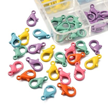 60Pcs 6 Colors Spray Painted Eco-Friendly Alloy Lobster Claw Clasps, Cadmium Free & Nickel Free & Lead Free