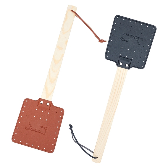 PU Leather Flyswatter, with Cottonwwod Handle