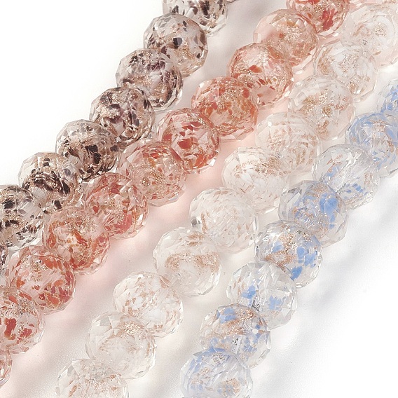 Бусины ручной работы бусины золотого песка, граненые, рондель