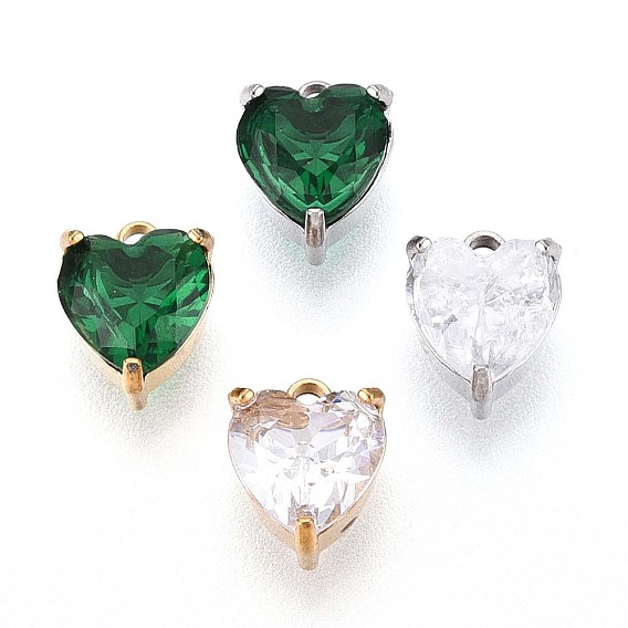 Стеклянные прелести, сердце, с 304 нержавеющей стали, граненые