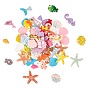 Resin Cabochons, with ABS Plastic Imitation Pearl & Paillette/Sequins, Mixed Shapes