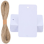 100Pcs Plastic Pendants, Rectangle, with 1Bundle Jute Twines