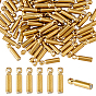 120Pcs Brass & Silicone Brooch Pin Backs, Locking Pin Keeper Clasps, Column, for Brooch Findings