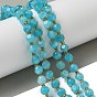 Нити натуральных амазонитовых бусин, с бисером, граненые, игральная кость