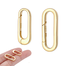 2 шт. 2 стили 925 кольца с пружинным затвором из стерлингового серебра, прямоугольные