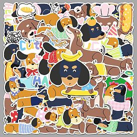 50Pcs 50 Styles PVC Self-adhesive Stickers, Dachshund, for Suitcase, Skateboard, Refrigerator, Helmet, Mobile Phone Shell