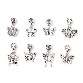 8 шт. 8 стили сплав бабочка европейские подвески, Подвески с большими отверстиями, разнообразные
