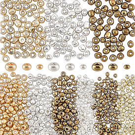 9 Style Glass Seed Beads, Metallic Colours Style, Round