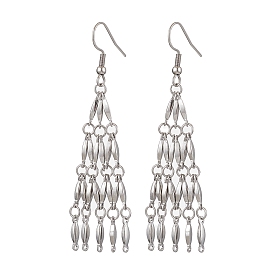 304 Stainless Steel Link Bar Dangle Earrings, Tassel Earrings