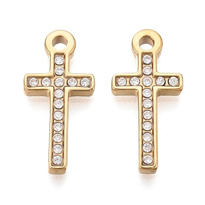 304 подвески из прозрачного кубического циркония из нержавеющей стали, религия корс прелести, зеркальная полировка, ионное покрытие (ip)