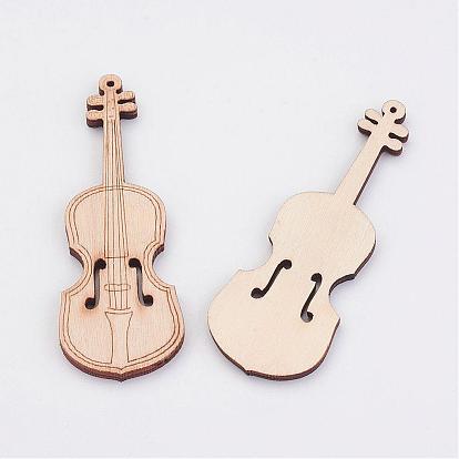 Undyed Wooden Pendant, Violin