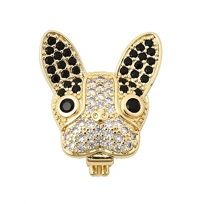 Латунные микро проложить кубического циркония раз за застежками, собака прелести, без кадмия и без свинца, долговечный, стойки покрытие