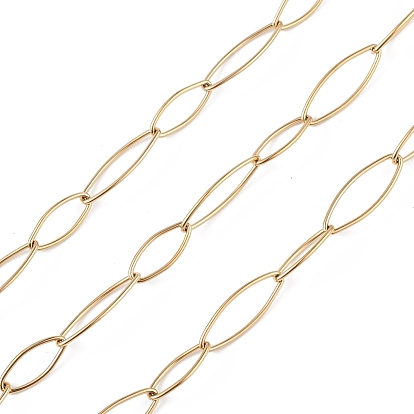 304 Stainless Steel Horse Eye Link Chains, Unwelded, with Spool