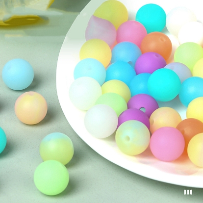 Люминесцентные, светящиеся в темноте круглые силиконовые бусины, изготовление ожерелий diy