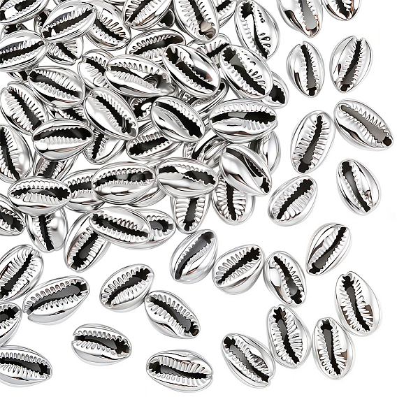 80 шт. гальванизированные натуральные бусины из ракушек каури