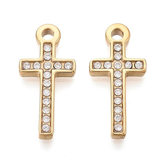 304 подвески из прозрачного кубического циркония из нержавеющей стали, религия корс прелести, зеркальная полировка, ионное покрытие (ip)