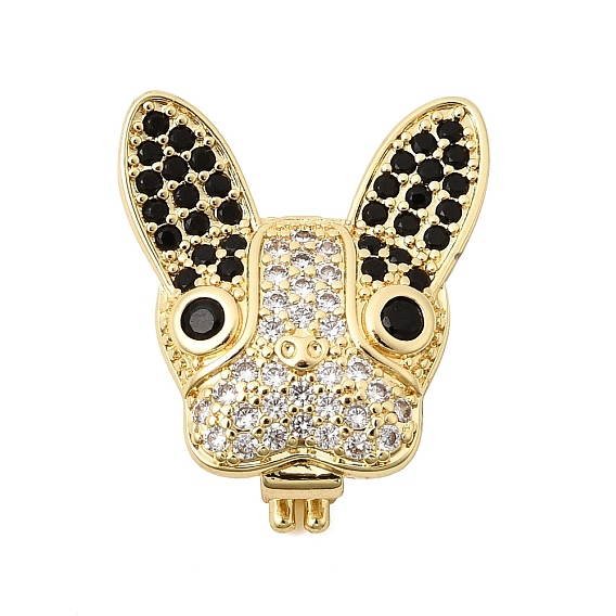 Латунные микро проложить кубического циркония раз за застежками, собака прелести, без кадмия и без свинца, долговечный, стойки покрытие