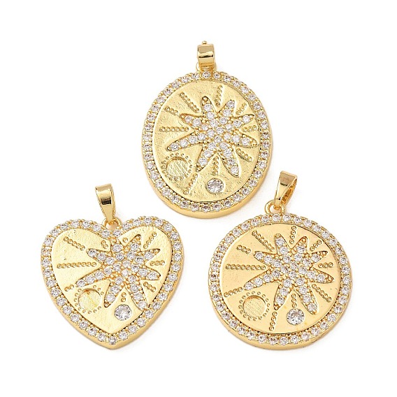 Подвески из латунных микростразов, звезды прелести, золотые