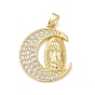 Латунные микро проложить кубического циркония подвески, луна с девой марией