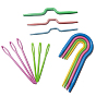 13Pcs ABS Plastic Knitting Sewing Needles, Curved Crochet & U-shaped Large Eye Needle DIY for Manual Scarf Sweater Twist Weaving Tool