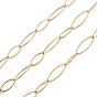 304 Stainless Steel Horse Eye Link Chains, Unwelded, with Spool