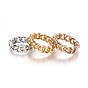 Unisex 304 Stainless Steel Rings, Diamond Cut Curb Chains Finger Rings, Wide Band Rings