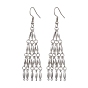 304 Stainless Steel Link Bar Dangle Earrings, Tassel Earrings
