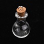 Glass Bottle Pendants, with Soft Wooden Plug, Openable Bottle, Refillable Bottles