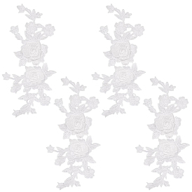 4шт. полиэстеровые вышитые нашивки для пришивания, цветок