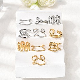 5 шт. 304 открытые манжеты из нержавеющей стали для женщин, ионное покрытие (ip)