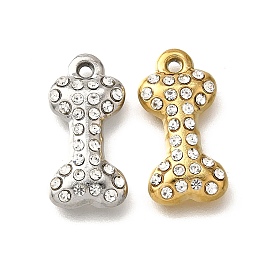 304 подвески из нержавеющей стали, со стразами, кость