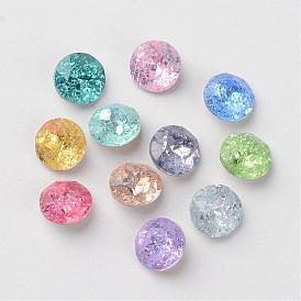 Pointed Back K9 Glass Rhinestone Cabochons, Imitation Austrian Crystal, Back Plated, Faceted, Flat Round