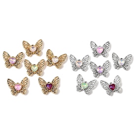 Стеклянные подвески из сплава с ультрафиолетовым покрытием, бабочка с сердечком, граненые, разноцветные