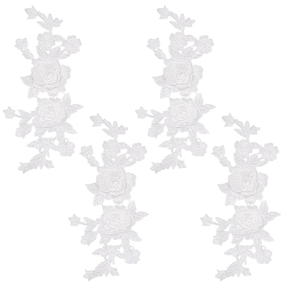 4шт. полиэстеровые вышитые нашивки для пришивания, цветок