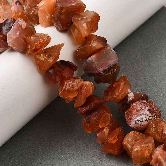 Природного сердолика нитей бисера, необработанный грубый камень, самородки