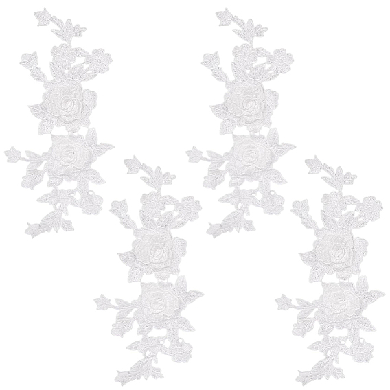 4шт. полиэстеровые вышитые нашивки для пришивания, цветок