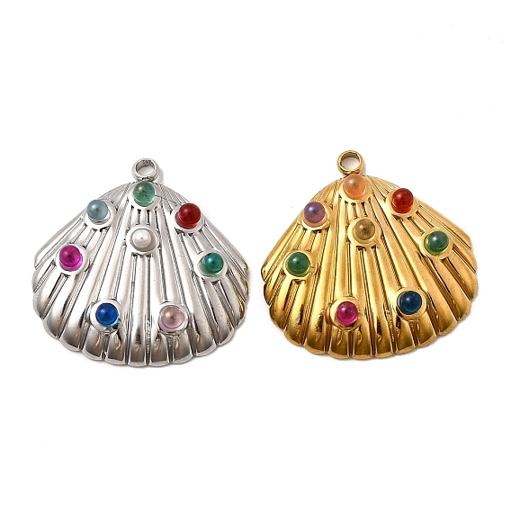 304 подвески из нержавеющей стали, формы раковины, со стеклом