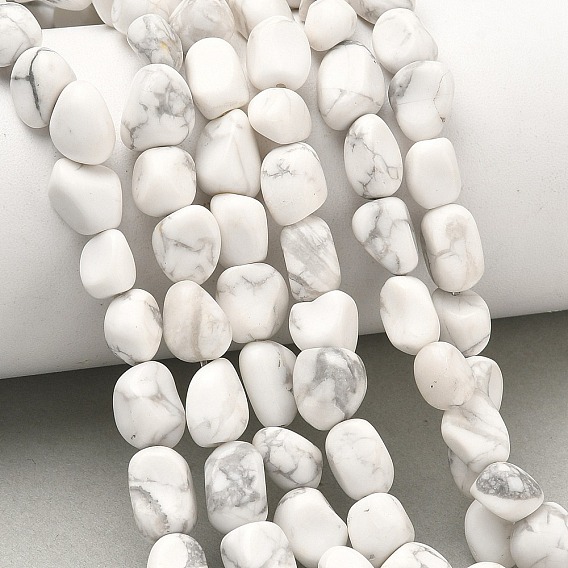 Chapelets de perles howlite naturelles , pierre tombée, nuggets