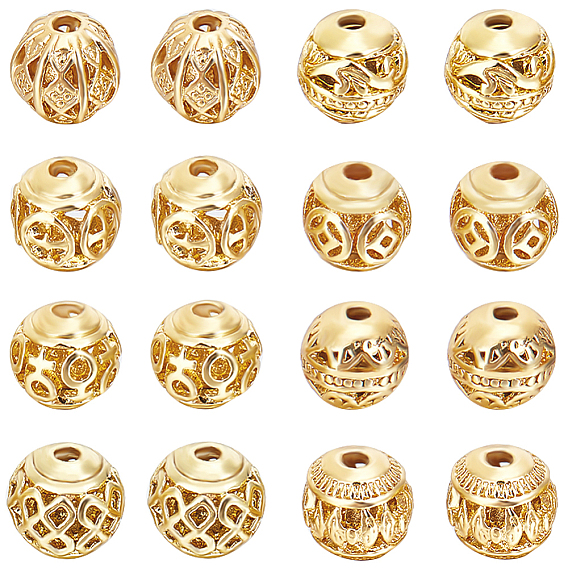 32 шт 8 стиль полые шарики из сплава, круглые, без кадмия и без свинца