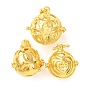 Brass Cage Pendants, Round Charms, Rack Plating