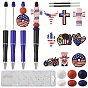 Independence Day DIY Beadable Pen Making Kits, include Plastic Ball-Point Pen, Silicone Beads, Plastic Ballpoint Pen Refills